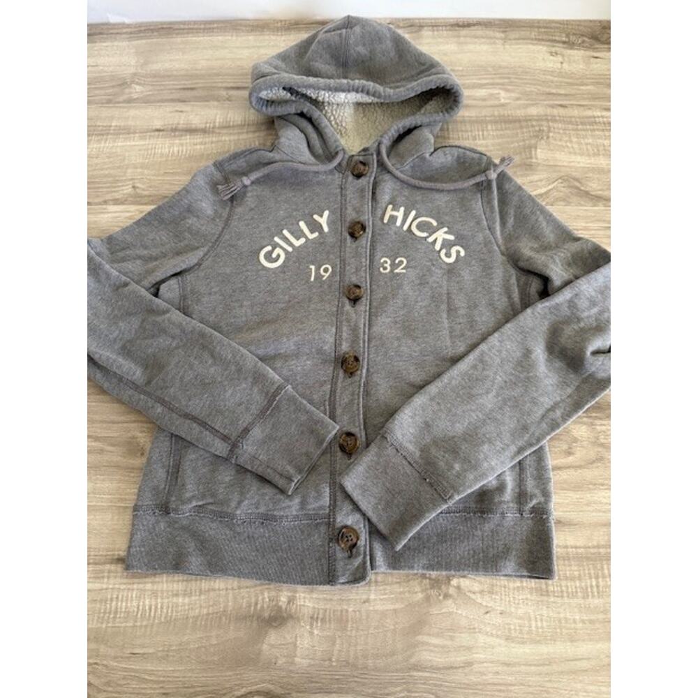 Gilly Hicks Women's Sherpa Hoodie Button Up Jacket - Size Med.